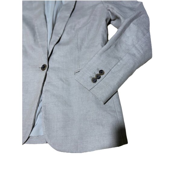 J. Crew womens Parke blazer size 4 oatmeal beige preppy career coastal Linen - Picture 2 of 9